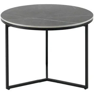 Livetastic Beistelltisch, Grau, Schwarz, Metall, Keramik, rund, 60x45x60 cm, Wohnzimmer, Wohnzimmertische, Beistelltische, Beistelltische Metall
