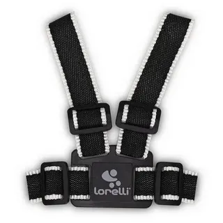 Lorelli Baby Walk Kinder-Sicherheitsgurt, Laufleine, Gurte verstellbar, waschbar, Gurt: 100% Polypropylen schwarz