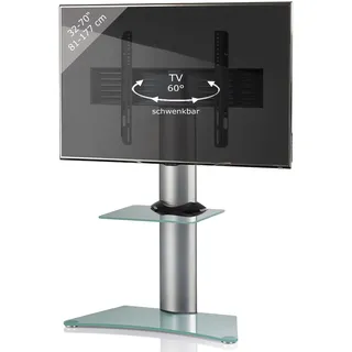 VCM TV-Standfuß Zental mit Zwischenboden Mattglas
