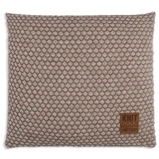 Knit Factory Dekokissen Knit Factory Juul Kissen Marron/Beige - 50x50