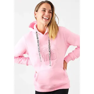 Kapuzensweatshirt ZWILLINGSHERZ Gr. SM, pink Damen Sweatshirts Kordel im Animal-Design