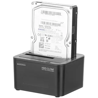 Xystec Festplattendock: USB-3.0-Dockingstation für SATA-Festplatten & -SSDs, mit Klon-Funktion (Festplatte Klonen Hardware, Docking Station Festplatte, Mac)