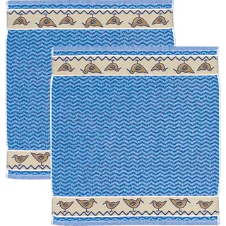 Kracht Frottier-Geschirrtuch 2er-Pack Baumwolle blau Größe 50x50 cm