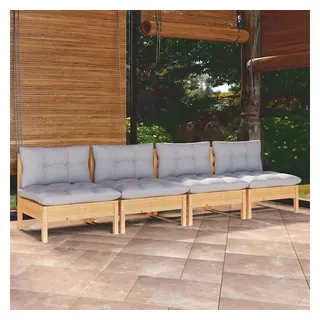vidaXL Loungesofa 4-Sitzer grau
