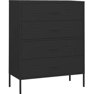 vidaXL Sideboard 80 x 101,5 x 35 cm Schwarz