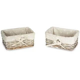 levandeo Aufbewahrungskorb 2er Set Flechtkorb 23 x 18 cm Natur