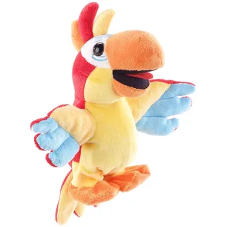 Sprechender Plüsch-Papagei mit Mikrofon, spricht nach und läuft, 22 cm