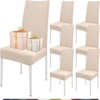 Famanu Stuhlhussen Set 6 Stück - Elastisch und Modern (Beige)
