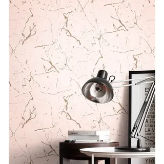 Newroom Vliestapete Kayla Rosa Tapete Marmortapete Glänzend, Rosa Tapete Glamour Glänzend - Marmortapete Marmoroptik Gold Edel Modern Marmor für Wohnzimmer Schlafzimmer Küche, Marmoroptik rosa