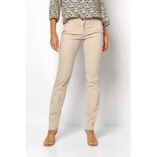 Straight-Jeans TONI "Perfect Shape Straight" Gr. 40, N-Gr, beige (sand) Damen Jeans Gerade mit Gesäßtaschen aufwendiger Verzierung