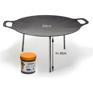 Petromax Feuerschale Plancha-Platte Grillschale Feuerschale Grillplatte Ø56 cm, (Spar-Set, 2-St., inkl. Pflegepaste), Hergestellt in Deutschland