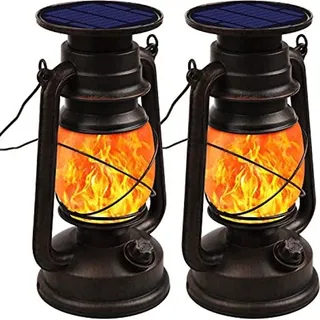 Shinmax Vintage Solarlaterne für Außen Hängende Solar Laterne Retro Design Solarlampen Draussen LED Sturmleuchte Solarleuchten IP65 Wasserdicht