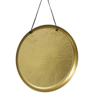 Dekotablett Dekoteller Metall Schale gehämmert 38,5cm gold
