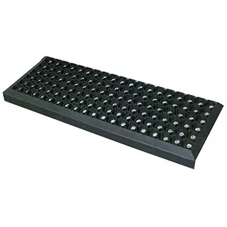 rg-vertrieb Gummi Stufenmatten Fußmatte Ringgummimatte 25x75 cm Treppenmatte Außen rutschfest, Ringgummimatte mit Anlaufkante & Winkel, Wabenmatte Schwarz Wetterfest (1 Stück)