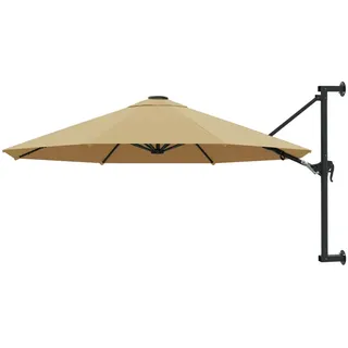 Sonnenschirm zur Wandmontage mit Metall-Mast 300 cm Taupe