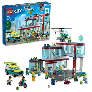 LEGO 60330 City Krankenhaus mit Krankenwagen, Rettungshubschrauber und 12 Mini-Figuren für Jungen und Mädchen ab 7 Jahren, Spielzeug mit Stadt-Ge...