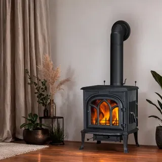 GLOBEFIRE Gussofen »Mercury«, schwarz, Gusseisen, 7,7 kW