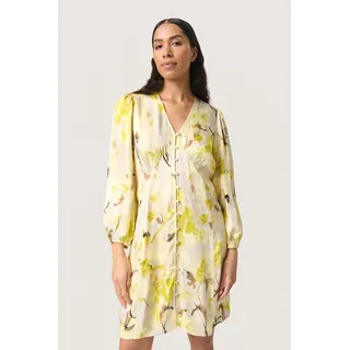 SOAKED IN LUXURY Kleid Blusenkleid Floral Print Gelb 44