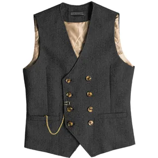 Solovedress Mens Vintage Wolle Anzugweste Regular Fit Weste Anzug Weste für Hochzeit Groomsmen - XL