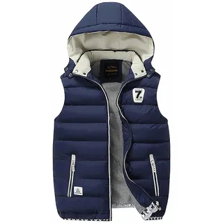 LUNULE Herren Kapuzenweste Sport Fitness Training Jogging Outdoor-Weste Ärmellos Slim Fit Daunenweste Mit Kapuze für Männer Reißverschluss Stepp-Weste Herren Herbst Winter Warm Freizeitweste