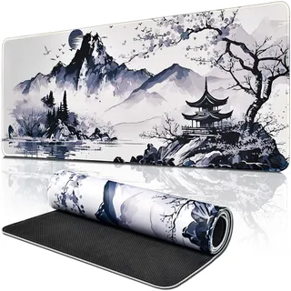 ECHOBUY Kirschblüten Mousepad XXL 800x300 mm Japanische Weiße Mauspad Gaming Mauspad Wasserdicht Schreibtischunterlage für Gaming, Büro, Homeoffice