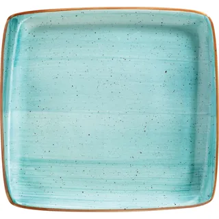 Bonna 6x Servierplatten Speiseteller Essteller Platte Porzellan Geschirr rechteckig Türkis Creme Aura Aqua Moove 32x30cm Kantenschutz