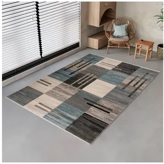 MY HOME Teppich »Beliz«, rechteckig, 9 mm Höhe, mit Konturenschnitt, Kurzflor, 3D-Design, Wohnzimmer, 40731852-6 blau 9 mm