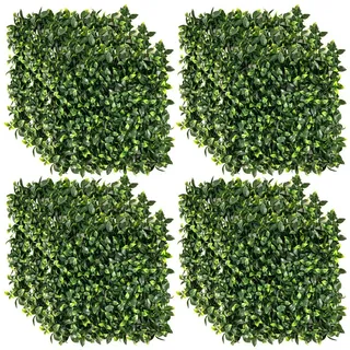 Costway 4 Stück Künstliche Hecke Pflanzenwand 50 x 50 cm, Grün