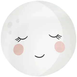 Paco Home Mond Motiv Kinderteppich 150 x 150 cm Creme/Weiß