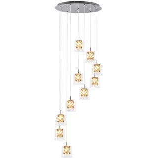 ZMH Hängeleuchte, Transparent, Metall, 44x44x250 cm, Lampen & Leuchten, Innenbeleuchtung, Hängelampen, Pendelleuchten