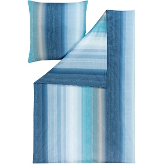 ESTELLA Mako Interlock Jersey Bettwäsche Tamani blau 1 Bettbezug 135 x 200 cm + 1 Kissenbezug 80 x 80 cm
