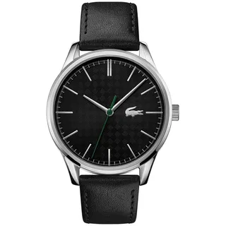 Lacoste Analog Quarzuhr für Herren Kollektion Vienna mit Schwarzes Lederarmband - 2011047