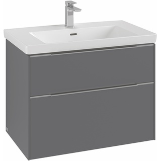 Villeroy & Boch Waschtischunterschrank „Subway 3.0“ für Schrankwaschtisch 77,2 × 57,6 × 47,8 × 47,8 cm in 2 Auszüge, Waschbecken mittig, mittig