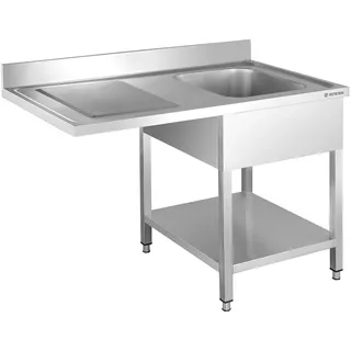 GastroHero Spülzentrum Basic 12x6 mit 1 Becken rechts, Aufkantung und Grundboden