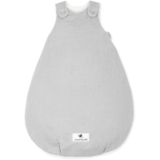 Julius Zöllner Babyschlafsack Musselin, 2,5 TOG, waschbar bei 40°C, Made in Germany, Oeko TEX Standard 100, grau, Gr. 50/56
