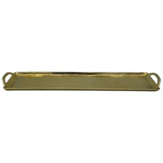 Meinposten Dekotablett Tablett Gold XXL 60 cm Griffen Kerzentablett Serviertablett (1 St), aus Aluminium goldfarben