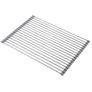 QAWSAF Abtropfgestell Geschirr,43x35cm,Abtropfgitter Spüle,Dish Drying Rack,Abtropfgitter Edelstahl,Spülbecken Organizer,Für Tassen,Obst,Gemüse,Faltbare Und Abnehmbare,Supe Küchen Organizer