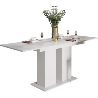 Kaiser Möbel Esstisch Auszugstisch DANTE 130-170×70 cm in Weiß matt - Weiß