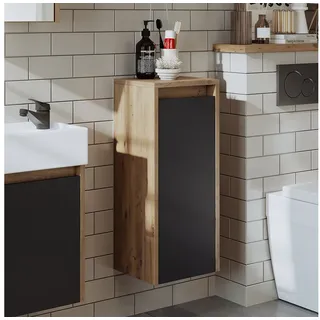 Roomart Badmöbel-Set LEO Gäste-WC Möbel 4-teilig, Unterschrank & Spiegel, Soft-Close, (Badmöbelset Unterschrank mit Waschbecken Badezimmer Möbel Gäste WC), Kompaktes Gäste-WC-Set, modular wählbar, Soft-Close