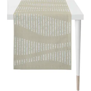 APELT Tischläufer APELT "Vinka, LOFT STYLE, Jacquard", blau (goldfarben, türkis), B:46cm L:140cm, Polyester, Viskose, Tischdecken