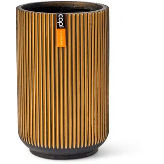 Capi Europe - Gefäß hoch Groove Black & Gold - 14x22 - Gold - Blumentopf für drinnen - CAPI Indoor - BGVGB433