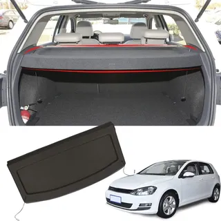 LEDLY Auto Einziehbare Laderaumabdeckung für VW GTI Golf 6, Ausziehbar Kofferraumabdeckung Rollo Kofferraum Abdeckung Ablagen Schutz Privatsphäre Auto ZubehöR