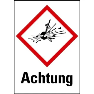Aufkleber Achtung Explosionsgefahr GHS Etiketten Einzeln 148x105mm