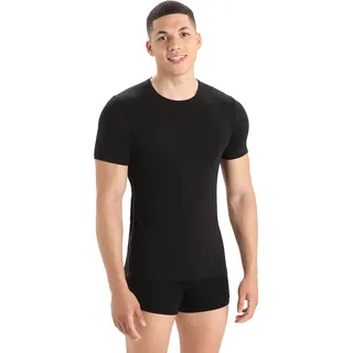 Icebreaker Anatomica Short Sleeve Crewe Merino Schwarz L