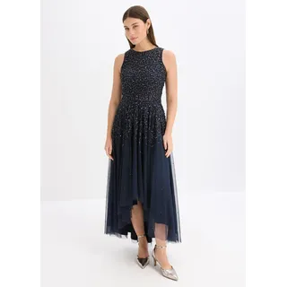 bonprix Vokuhila-Kleid mit Pailettenstickerei, blau, Gr.36, Stylisches Kleid mit toller Passform