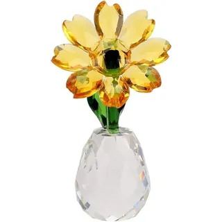 Stück Kristall-sonnenblumenfigur, Kristallornament, Briefbeschwerer, Tisch