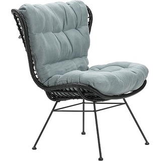 Libelle relax sessel lounge chair schwarz rattan und mint grau - Garden Impressions