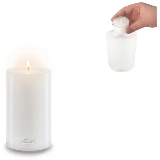 Qult Teelichthalter Qult Farluce Trend - Durchm. 6cm Teelichthalter in Kerzenform Dauerkerze Kunststoffkerze in Kerzenoptik Teelichtkerze mit Teelichteinsatz inkl, Teelicht 10 cm