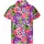 Funky Hawaii Hemd Kurzarm Leopard Flowers Lila L