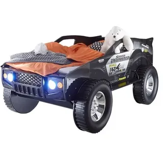 BEGABINO Autobett Jeep 90 x 200 cm Lack Schwarz